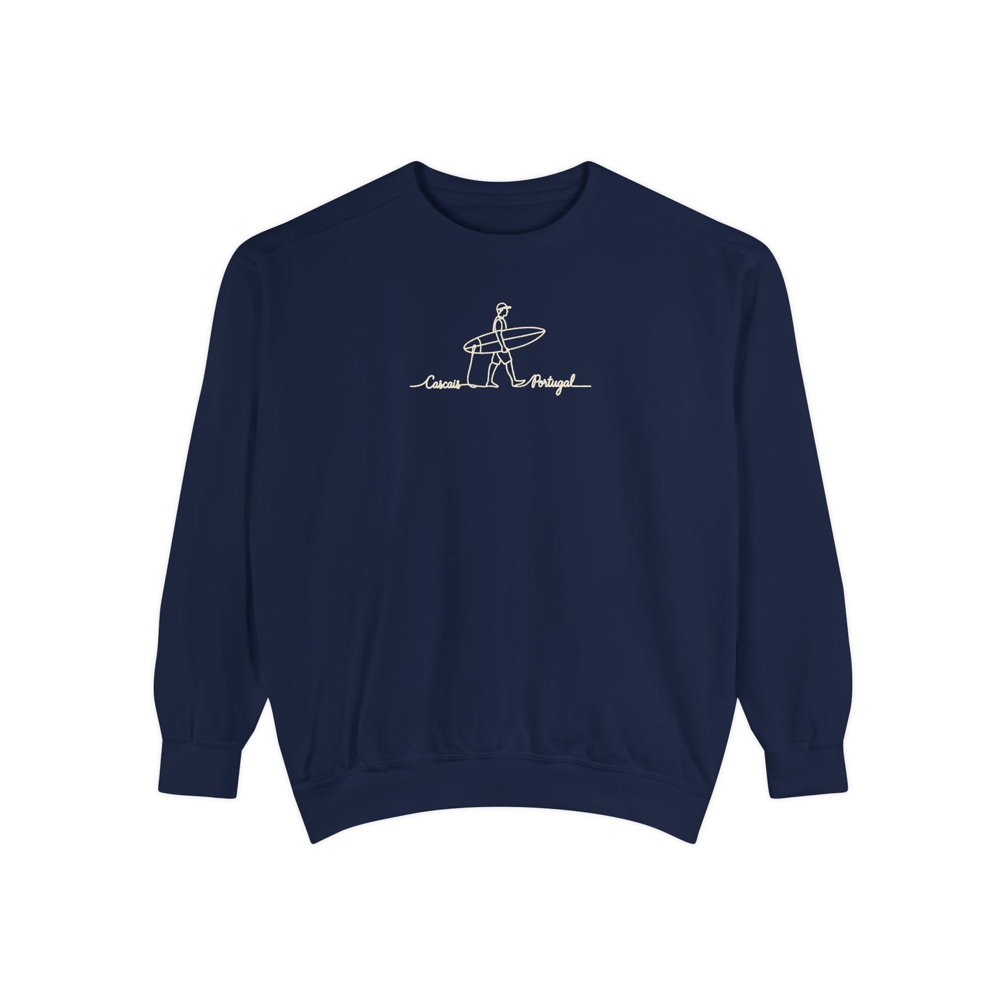 Surfing One Line Design Crewneck Sweatshirt - Comfort Colors