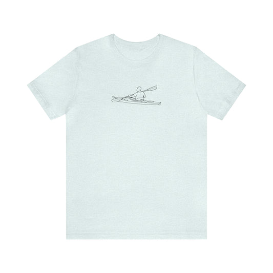 Okauchee Lake, Kayak - Unisex Lightweight Short Sleeve Tee