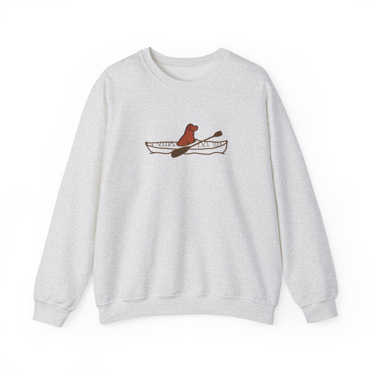 Lucy Lab Kayak Dog No back Final- Unisex Heavy Blend™ Crewneck Sweatshirt
