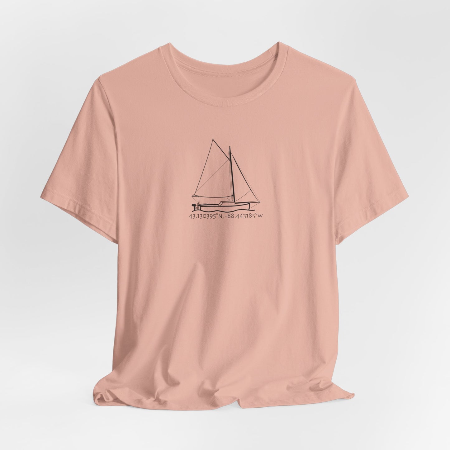 Sailboat with Motor Unisex Lightweight Short Sleeve Tee