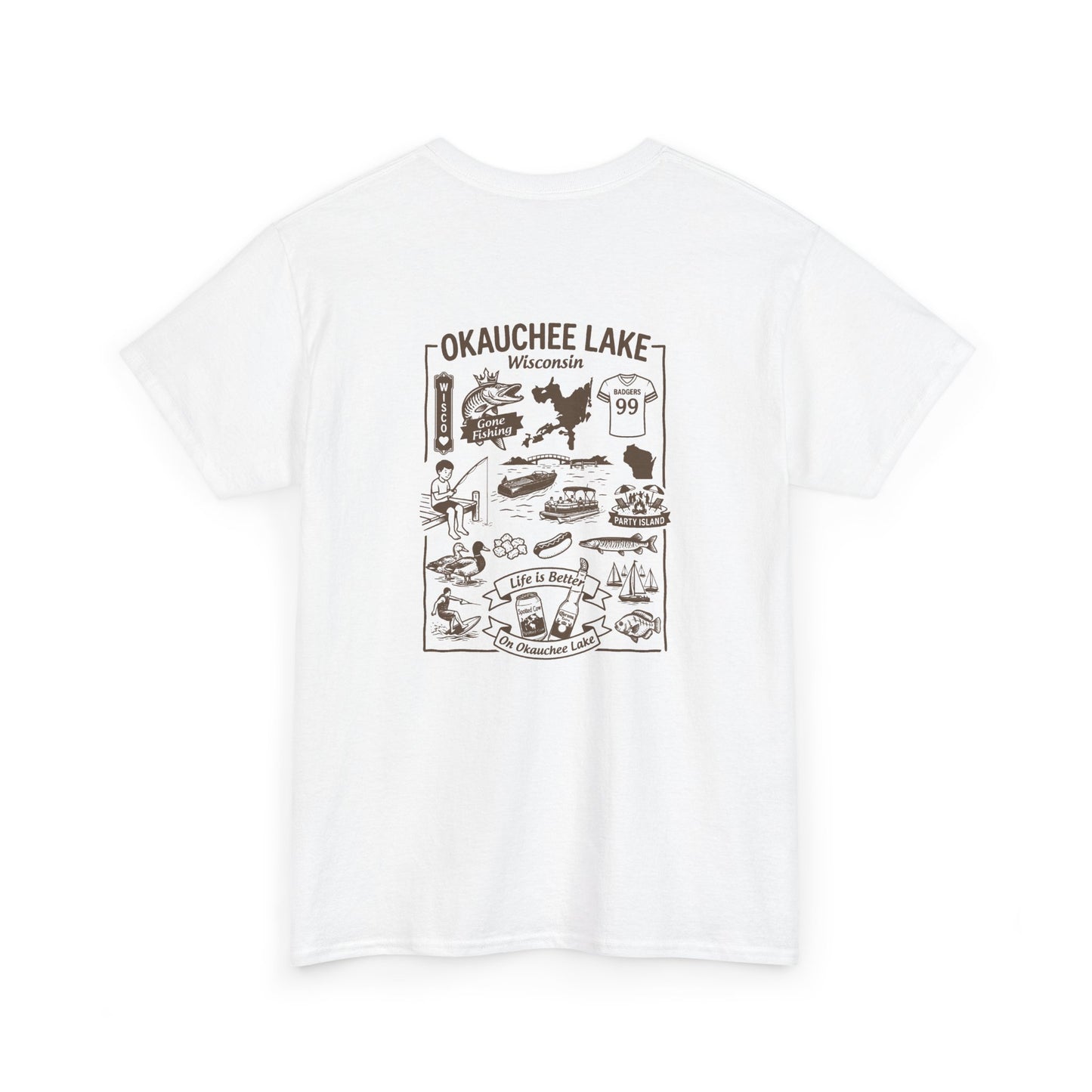 Okauchee Lake Unisex Heavy Tee - Vintage Postmark Style