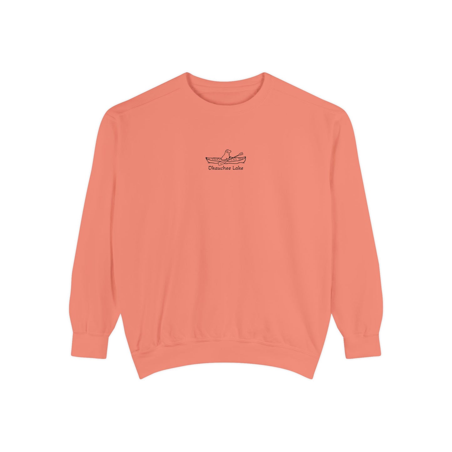 Kayak Dog Lab Embroidered Crewneck Sweatshirt - Comfort Colors
