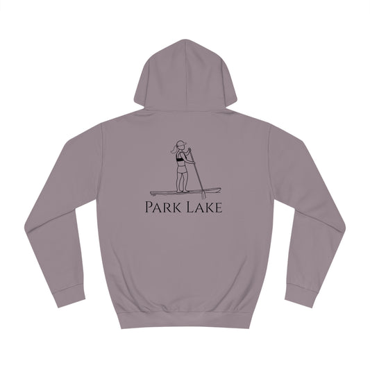 Paddle Board Girl Back- Park Lake Unisex Hoodie Medium Weight