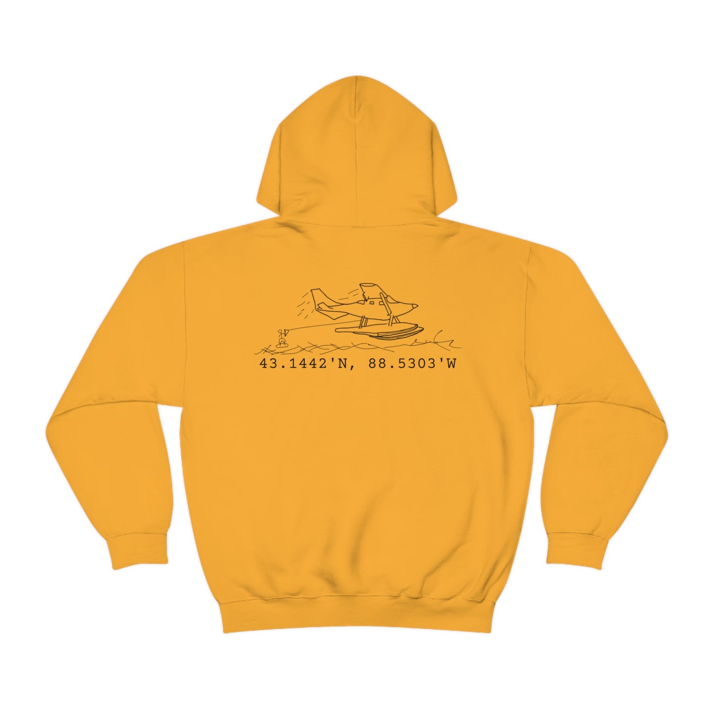 Lac LaBelle, Wakeboard Float Plane - Unisex Heavy Blend Hooded Sweatshirt