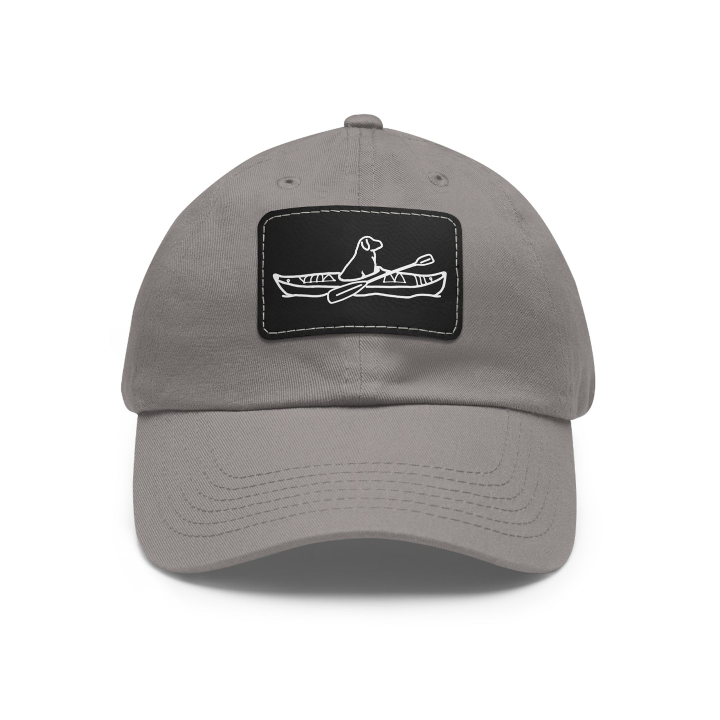 Kayak Dog Lab - Hat with Leather Patch (Rectangle)