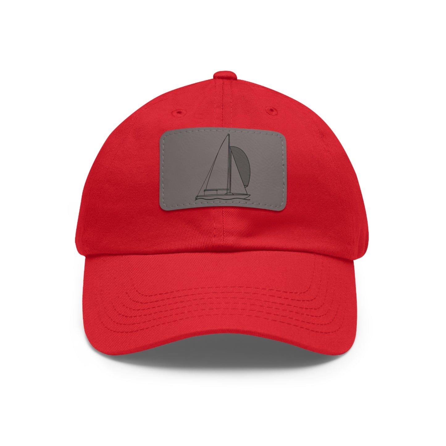 Sailboats Yngling Style Single Mast - Hat with Leather Patch (rectangle)