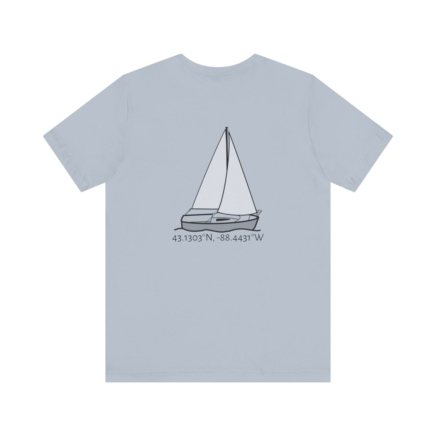 Sailboat Comfort Compass rose patch Unisex Lightweight Short Sleeve Tee