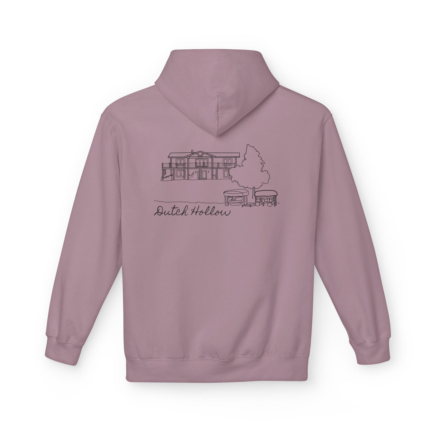 Dutch Hollow Line Art Midweight Travel Hoodie