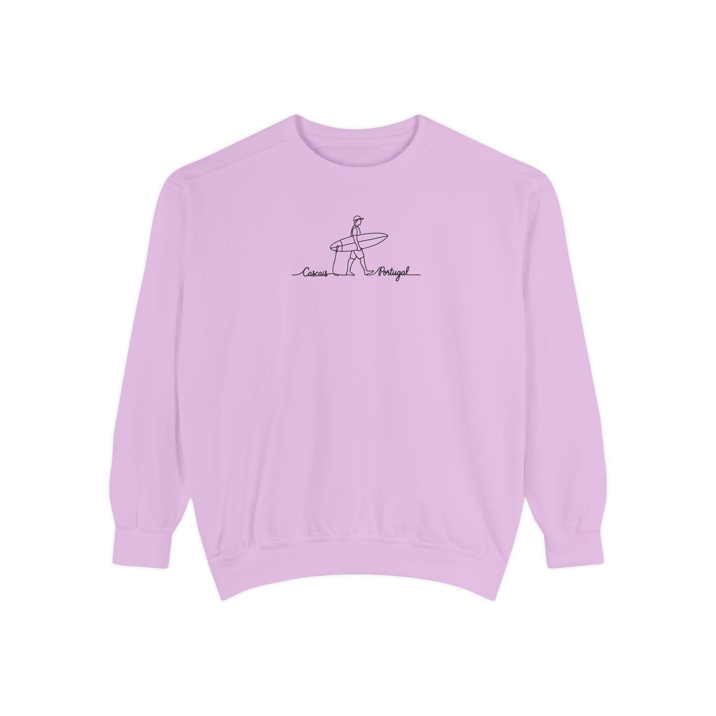 Surfing One Line Design Crewneck Sweatshirt - Comfort Colors