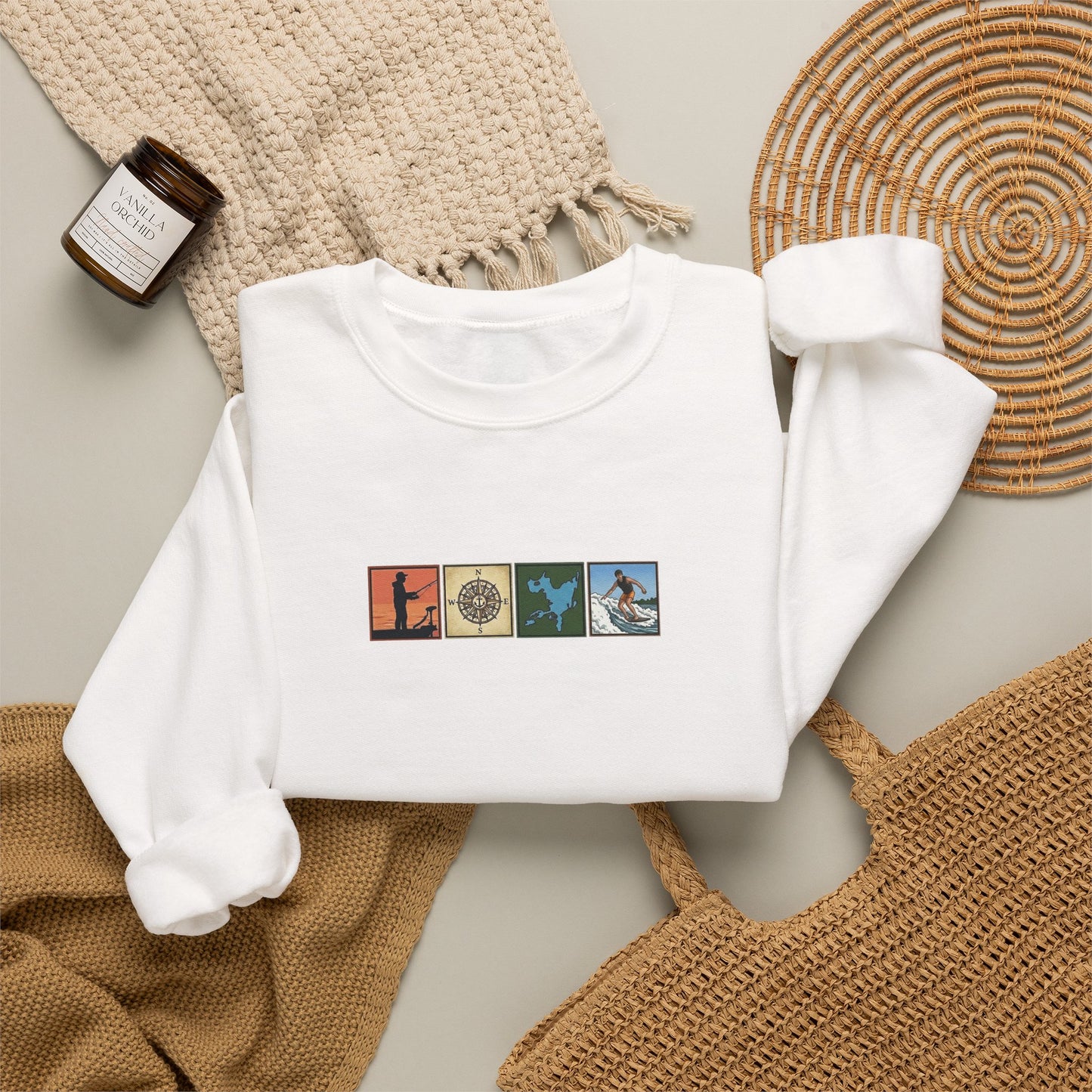 Okauchee Lake "Icons Style" - Gildan Crewneck Sweatshirt