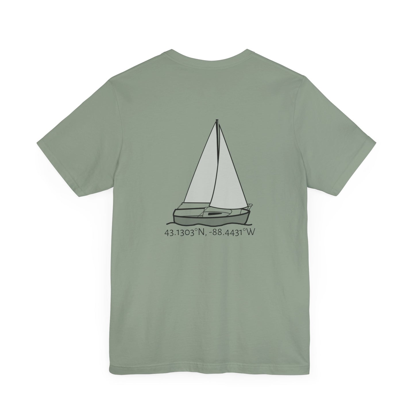 Sailboat Comfort Compass rose patch Unisex Lightweight Short Sleeve Tee