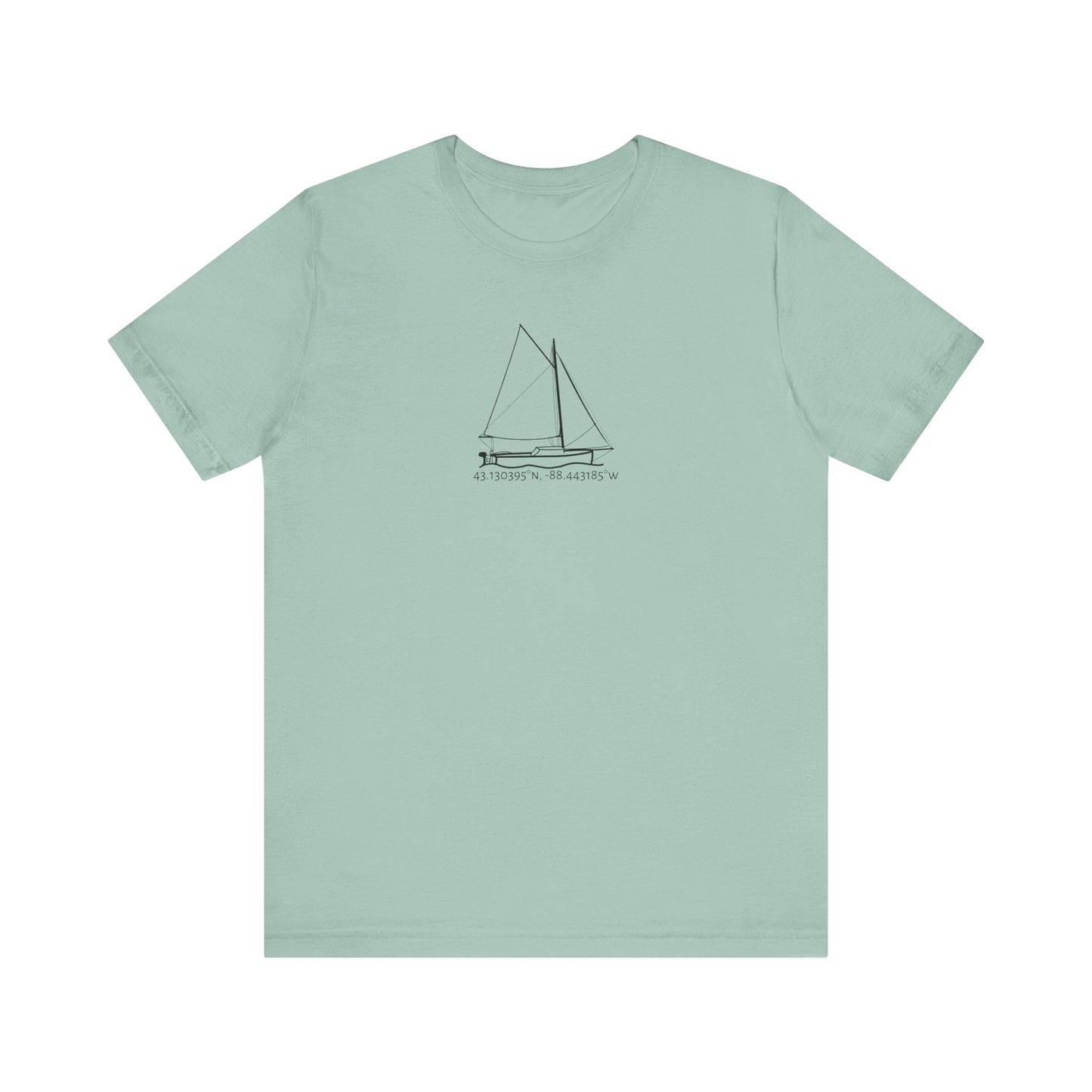 Sailboat with Motor Unisex Lightweight Short Sleeve Tee