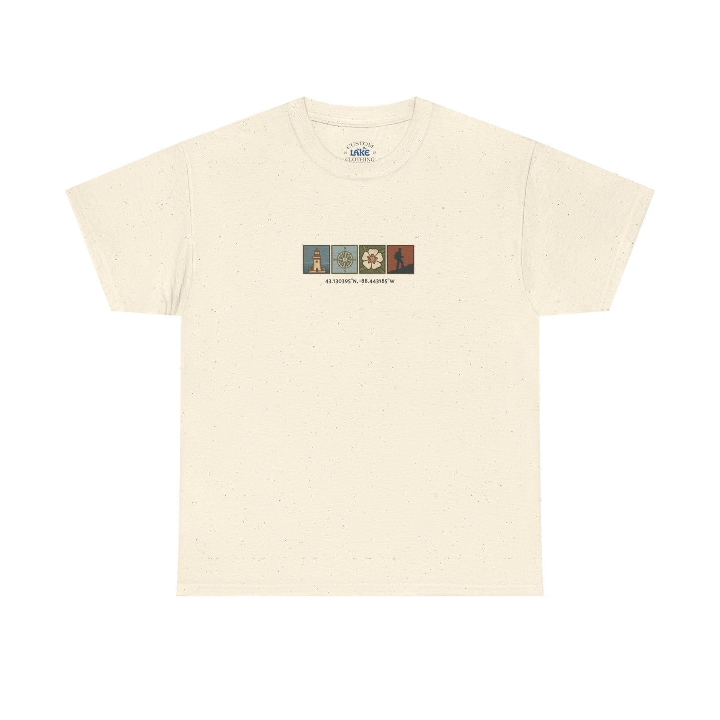 Cabo do Roca with coordinates - 4 panel front - Unisex Heavy Cotton Tee