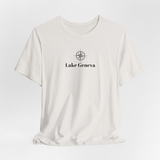 Lake Geneva Compass Rose Unisex Lightweight Short Sleeve Tee