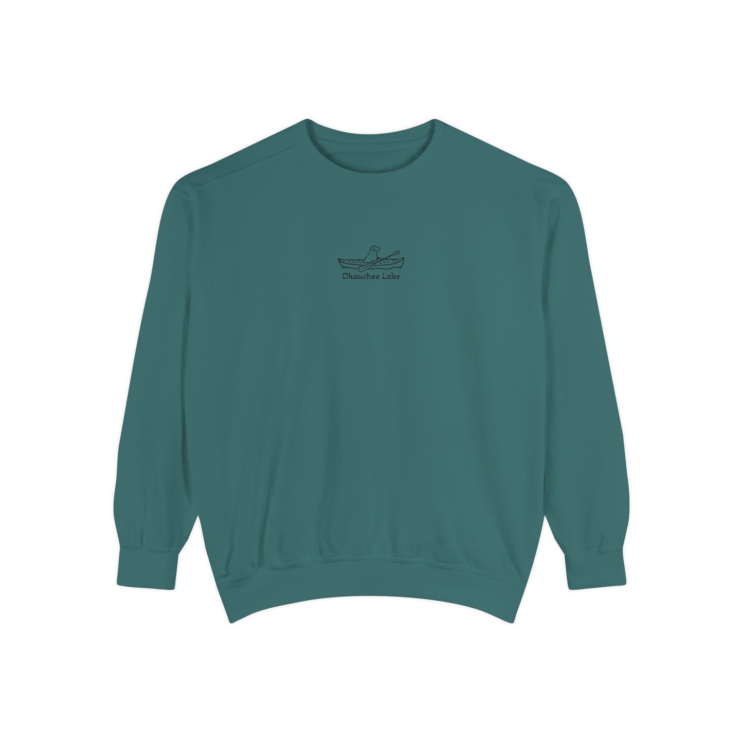 Kayak Dog Lab Embroidered Crewneck Sweatshirt - Comfort Colors