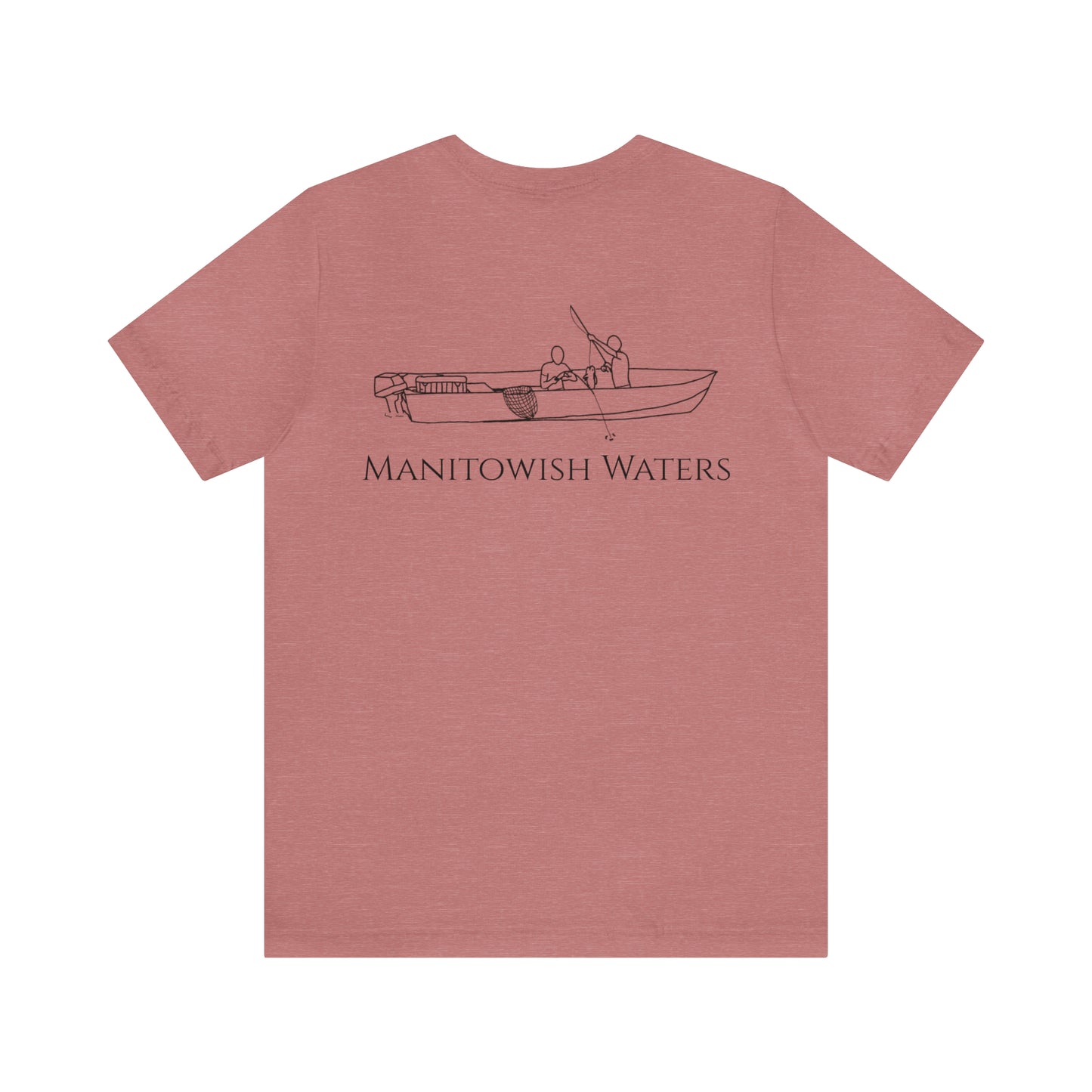 Boys Fishing off Boat - Manitowish Waters Unisex Lightweight Short Sleeve Tee