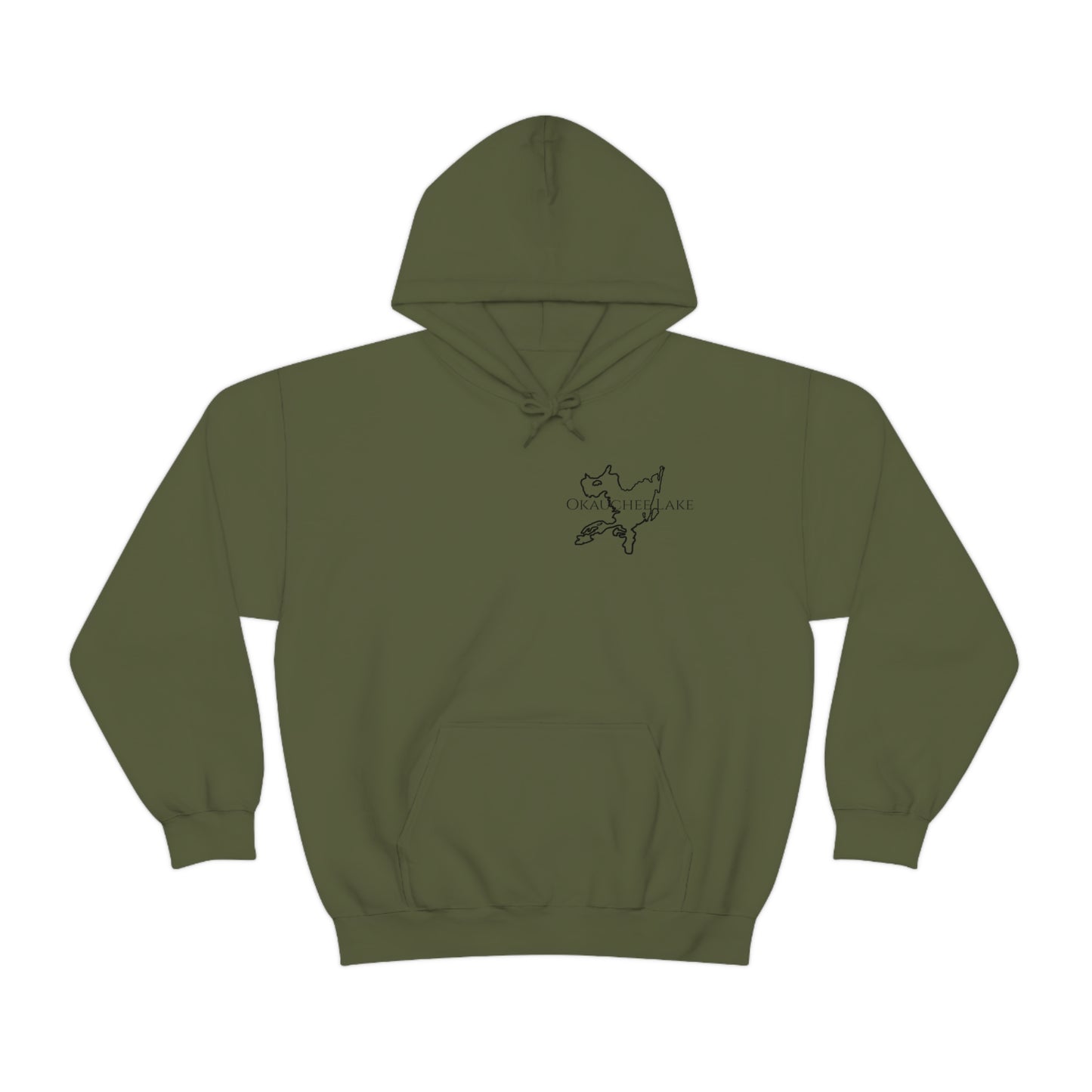 Trolling Motor Fishing, Bite or Beer - Okauchee Lake Unisex Heavy Blend Hooded Sweatshirt