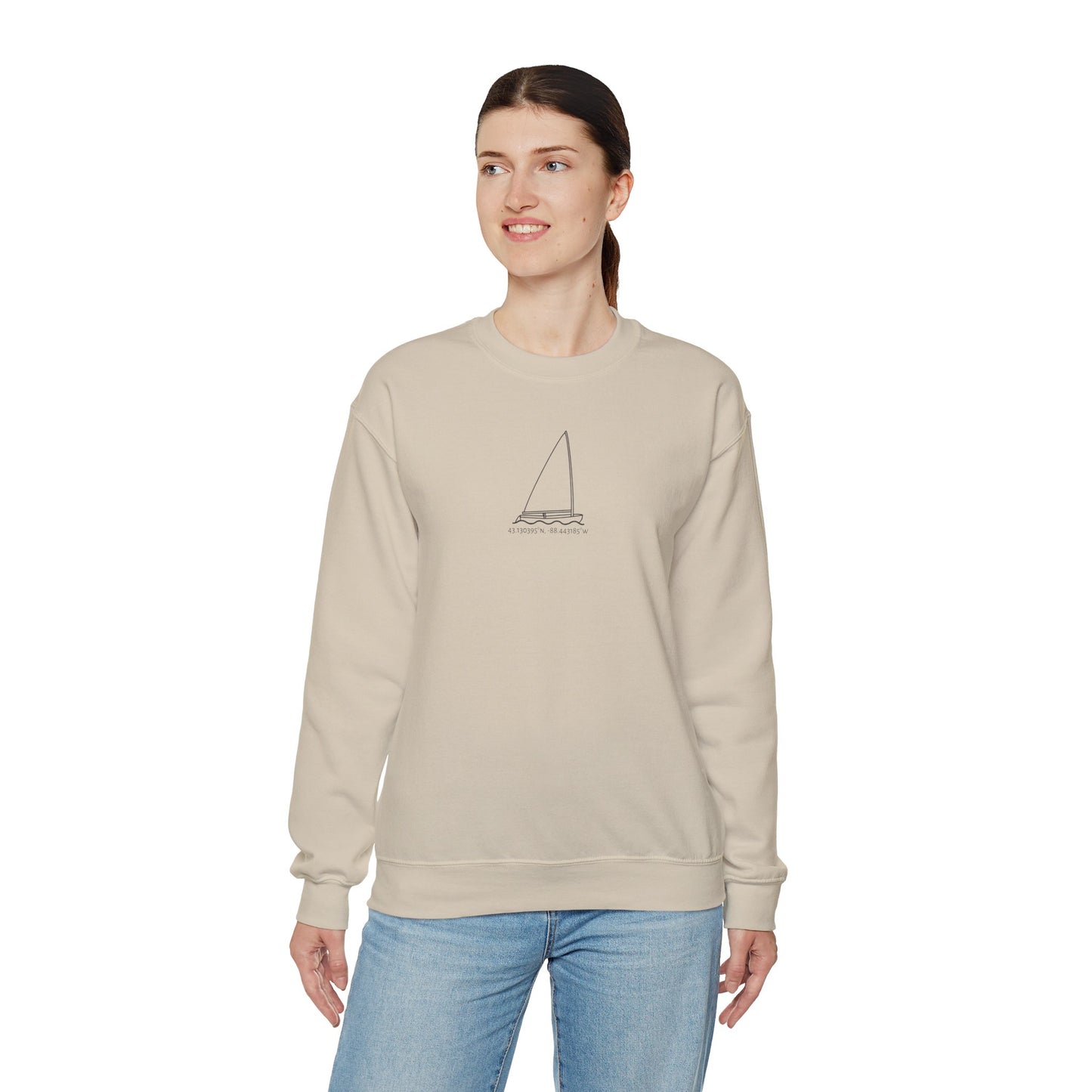 Sailboat Finn Model Type Unisex Heavy Blend™ Crewneck Sweatshirt