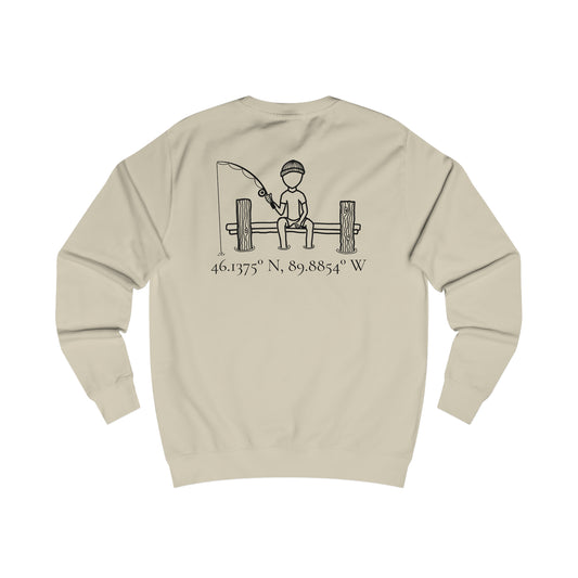 Manitowish Waters Fishing Off Dock - Men's Crewneck