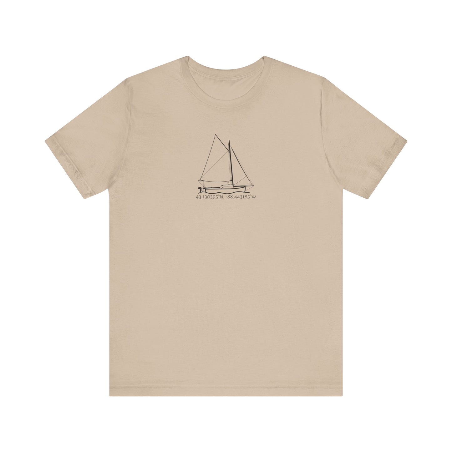 Sailboat with Motor Unisex Lightweight Short Sleeve Tee