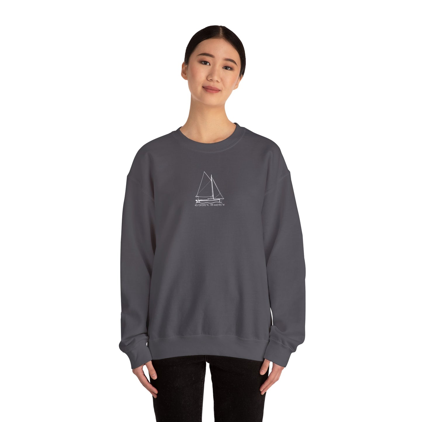 Sailboat With Motor Unisex Heavy Blend™ Crewneck Sweatshirt