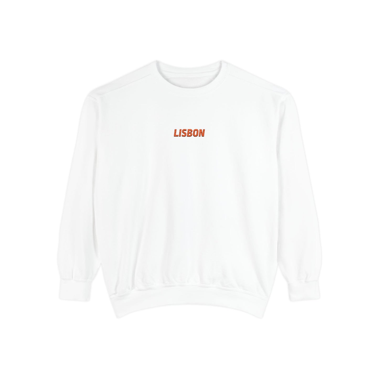 Lisbon Basic Text Unisex Embroidered Crewneck Sweatshirt - Comfort Colors