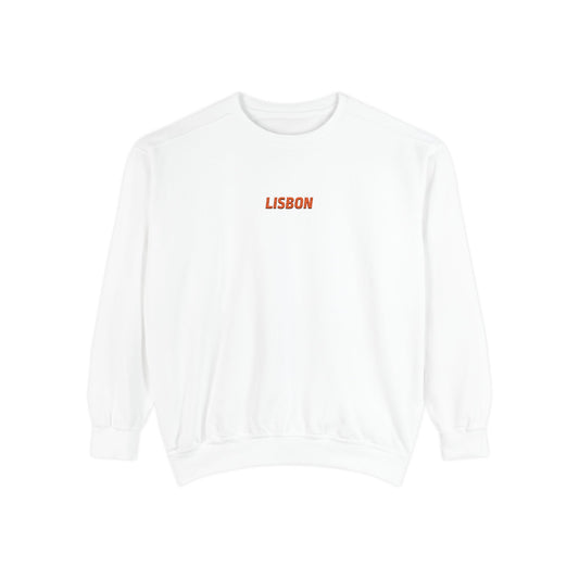 Lisbon Basic Text Unisex Embroidered Crewneck Sweatshirt - Comfort Colors