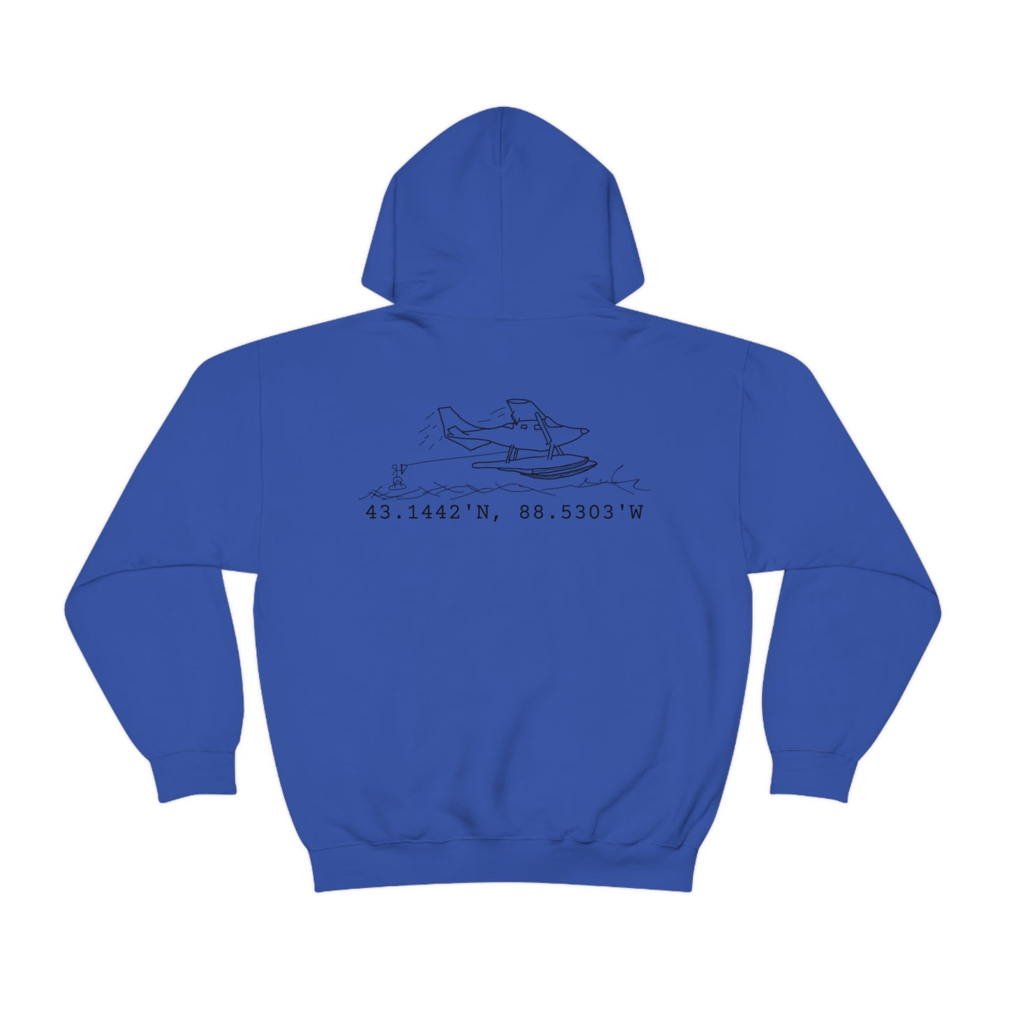 Lac LaBelle, Wakeboard Float Plane - Unisex Heavy Blend Hooded Sweatshirt