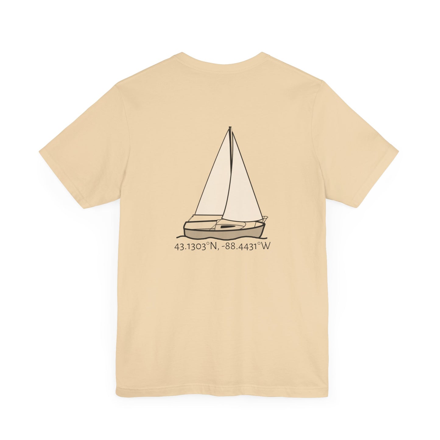 Sailboat Comfort Compass rose patch Unisex Lightweight Short Sleeve Tee