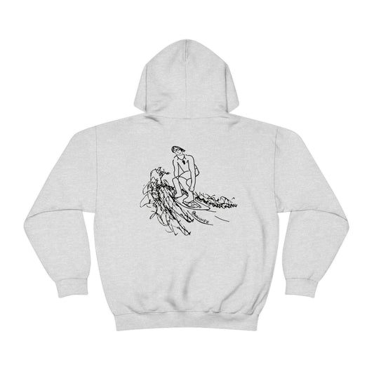 Surfing Sketch - Okauchee Lake Unisex Heavy Blend Hooded Sweatshirt