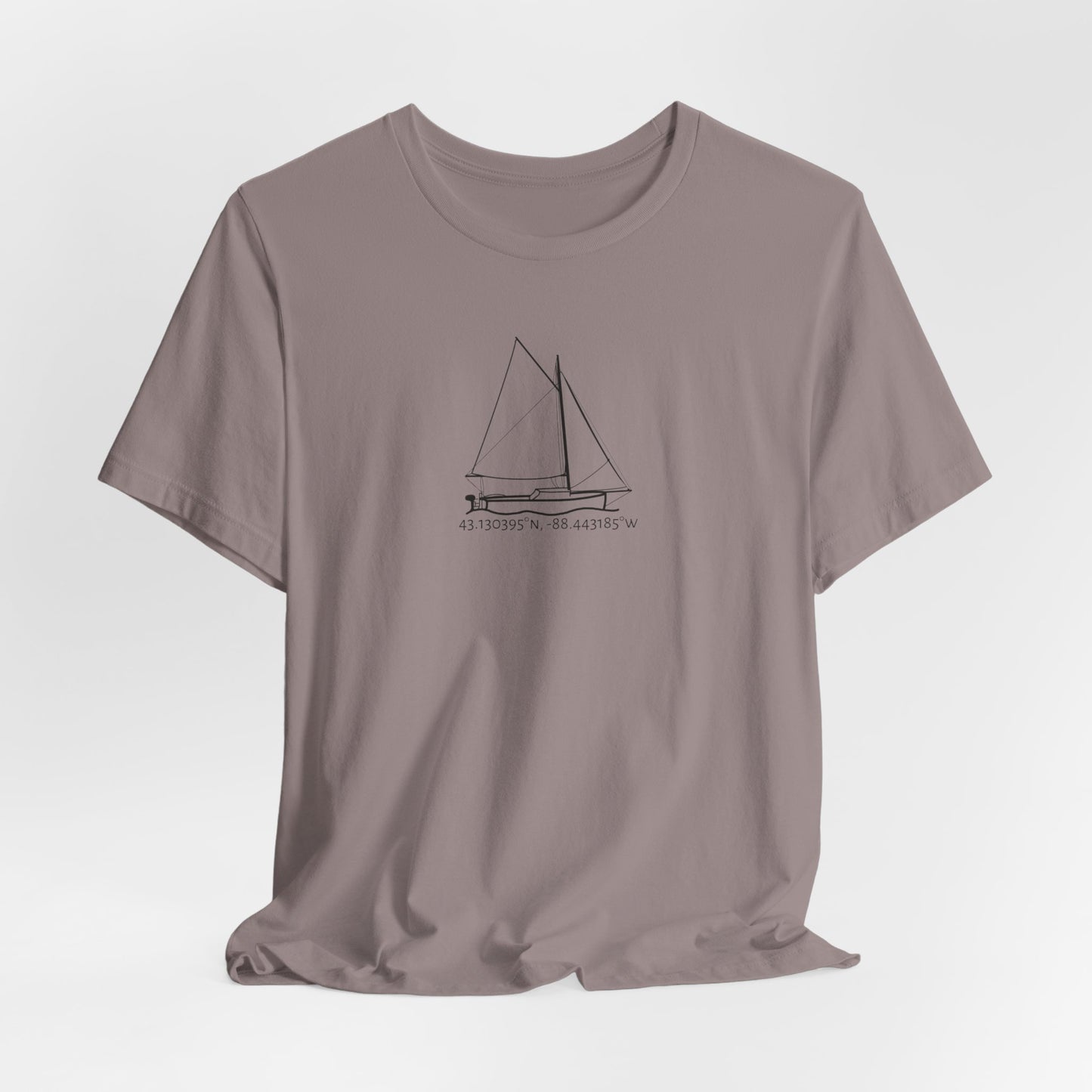 Sailboat with Motor Unisex Lightweight Short Sleeve Tee