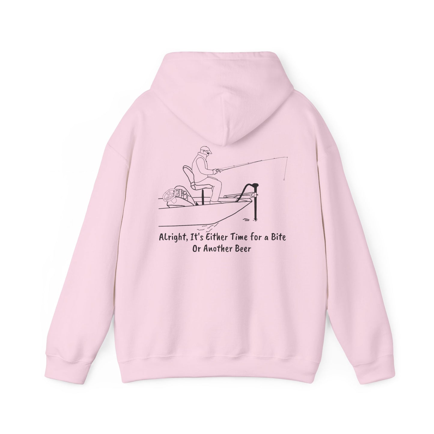 Trolling Motor Fishing, Bite or Beer - Okauchee Lake Unisex Heavy Blend Hooded Sweatshirt