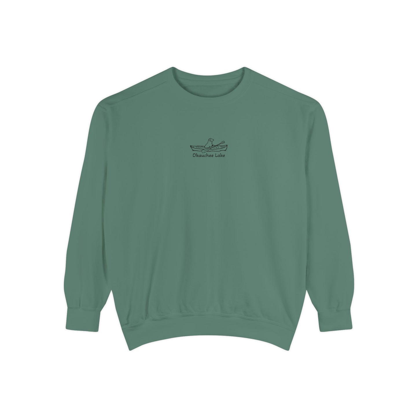 Kayak Dog Lab Embroidered Crewneck Sweatshirt - Comfort Colors