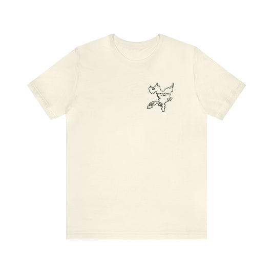 Okauchee Lake, Plain Back - Unisex Lightweight Short Sleeve Tee
