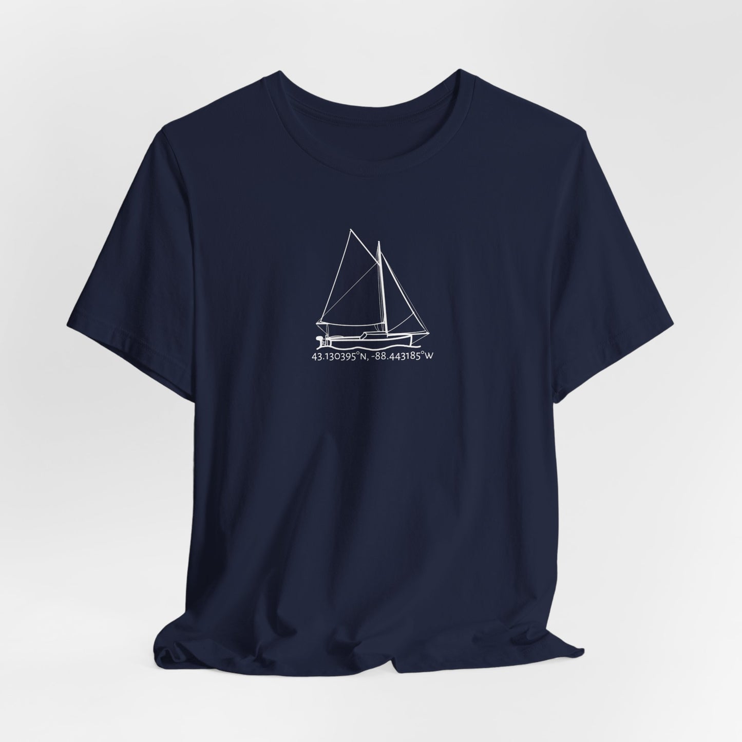 Sailboat with Motor Unisex Lightweight Short Sleeve Tee