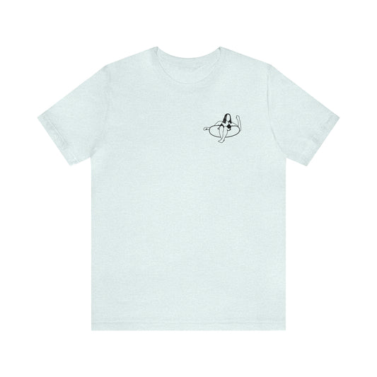 Okauchee Lake, Girl On Inner Tube - Unisex Lightweight Short Sleeve Tee