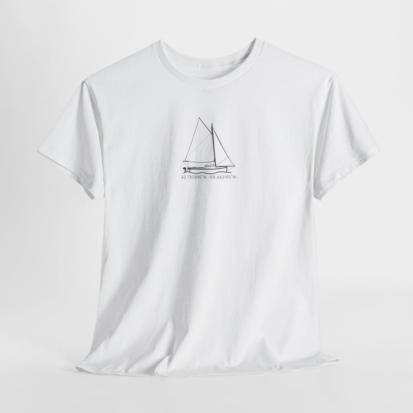 Sailboat with Motor Unisex Heavy Cotton Tee