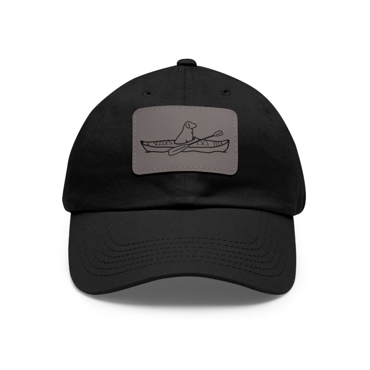 Kayak Dog Lab - Hat with Leather Patch (Rectangle)