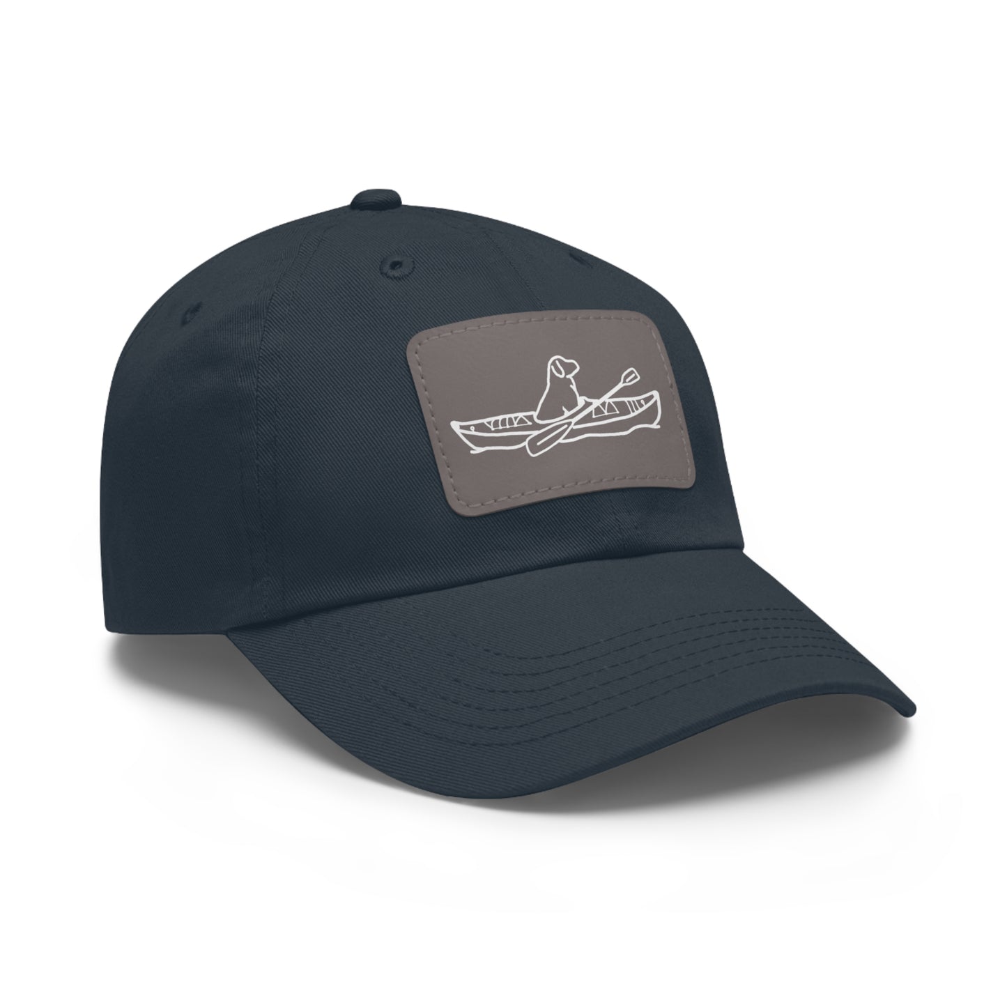 Kayak Dog Lab - Hat with Leather Patch (Rectangle)