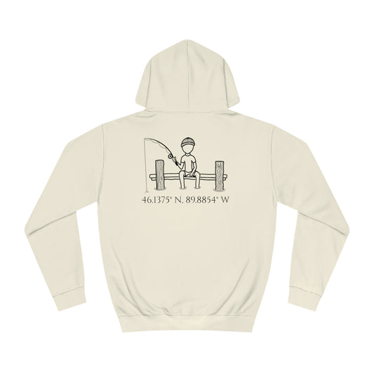 Manitowish Waters Fishing Off Dock - Unisex Hoodie Medium Weight