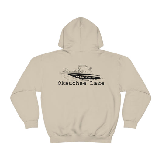 Surf Sketch Patch, Malibu Wakesetter - Okauchee Lake Unisex Heavyweight Hooded Sweatshirt