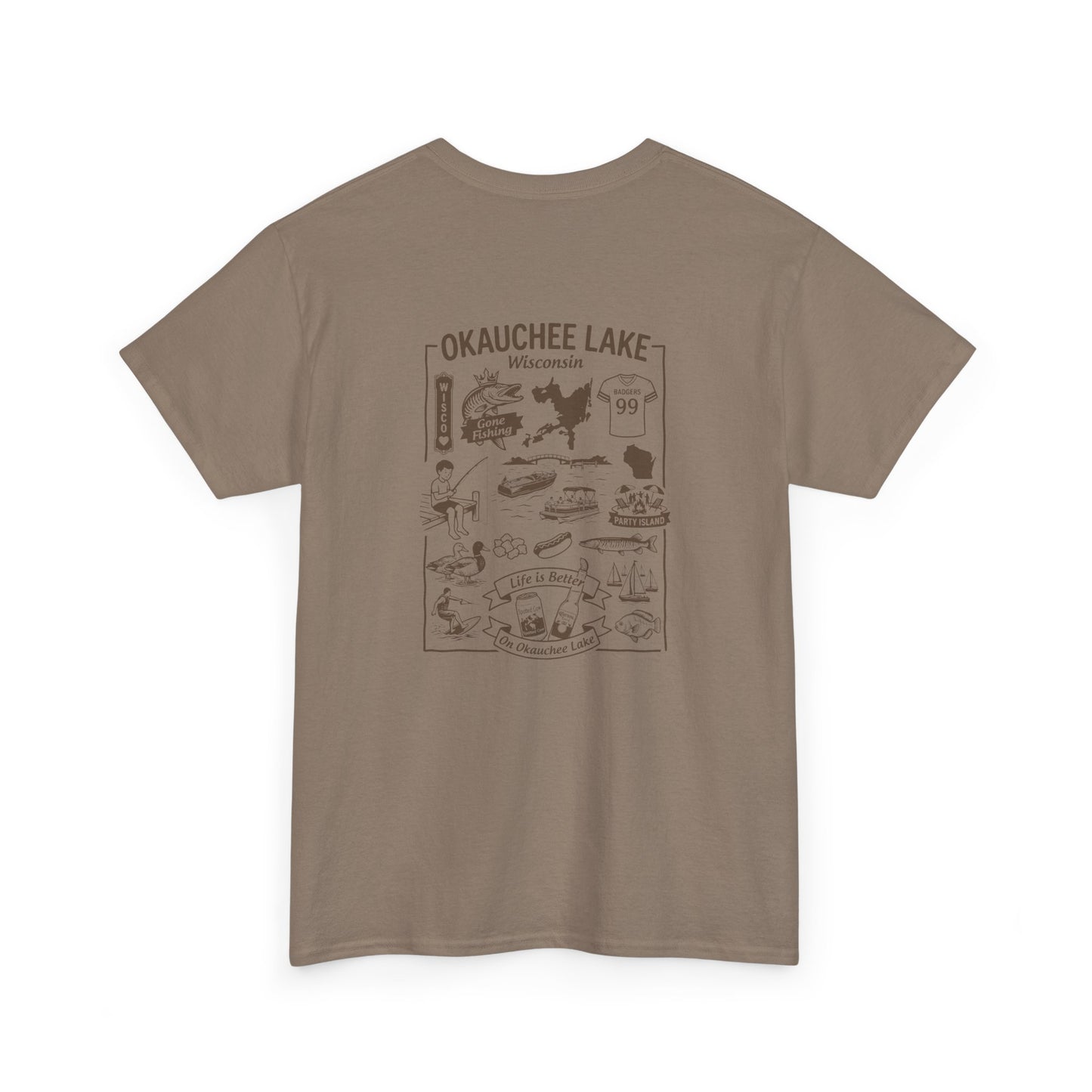 Okauchee Lake Unisex Heavy Tee - Vintage Postmark Style