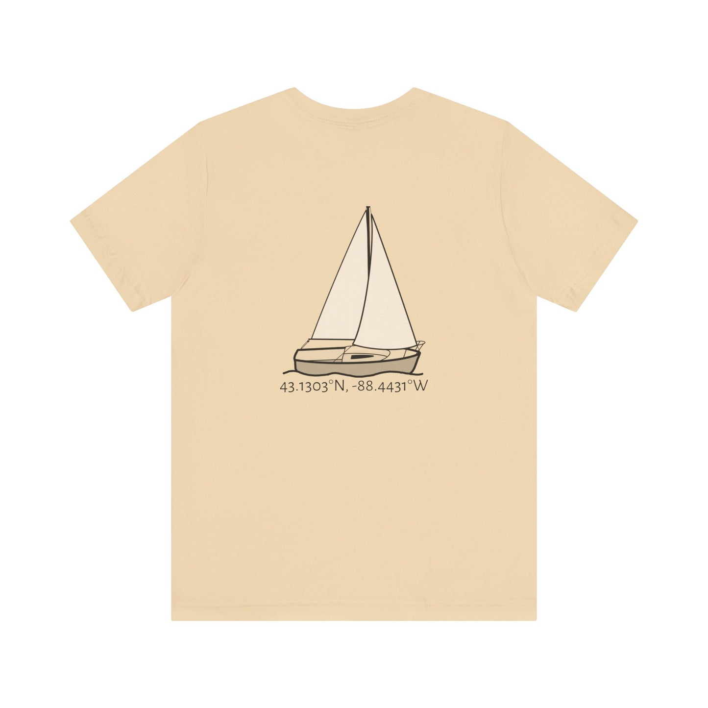 Sailboat Comfort Compass rose patch Unisex Lightweight Short Sleeve Tee