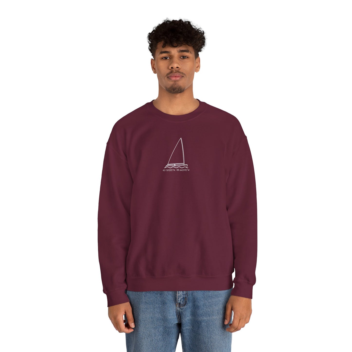 Sailboat Finn Model Type Unisex Heavy Blend™ Crewneck Sweatshirt