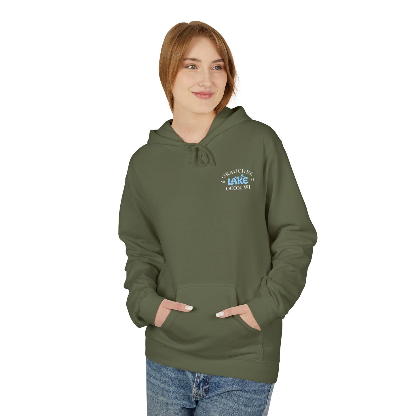 Okauchee Lake Midweight Travel Hoodie -  BD Style #1 (Icons)