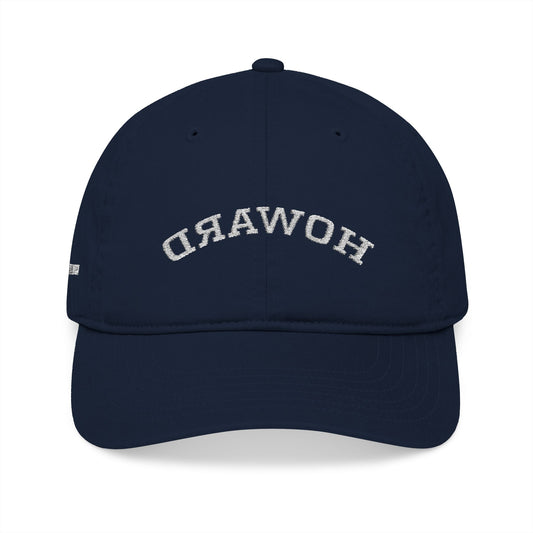 Organic Embroidered Baseball Cap, Eco-Friendly Hat for Outdoor Lovers, Gift for Sports Enthusiasts, Perfect for Summer, Navy HOWARD