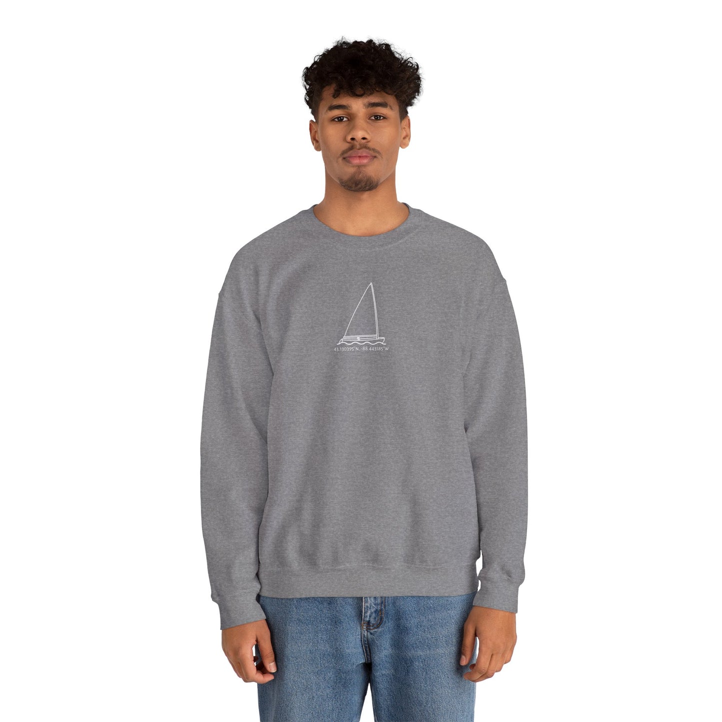 Sailboat Finn Model Type Unisex Heavy Blend™ Crewneck Sweatshirt